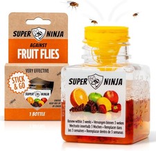 SUPER NINJA FRUIT FLY KILLER TRAP 1,2,4,12 PACK HIGHLY EFFECTIVE MEAL FLIES HOME