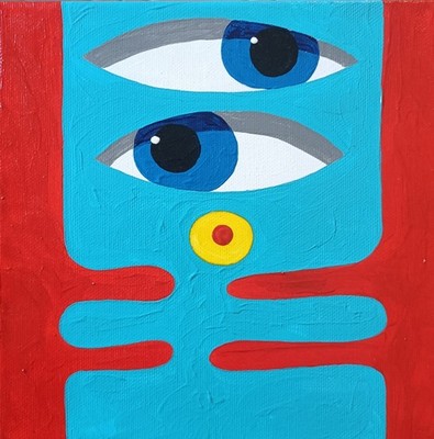 Original Acryl Gemälde Gemälde auf 3D Leinwand 20x20x3cm Abstrakte Kunst ALEXA