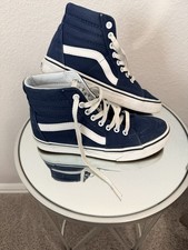 VANS Sk8-Hi Blue/White High Top Lace-Up Canva...