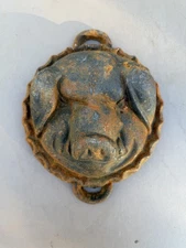 19th Century German Cast Iron Pig Head Souse Pan Mould 