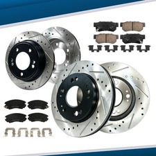 8pc Frontrear Brake Drilled Slotted Rotors Ceramic Pads Fits Elantra 2007 2008 8pc Frontrear Brake Drilled Slotted Rotors Ceramic Pads Fits Elantra 2007 2008