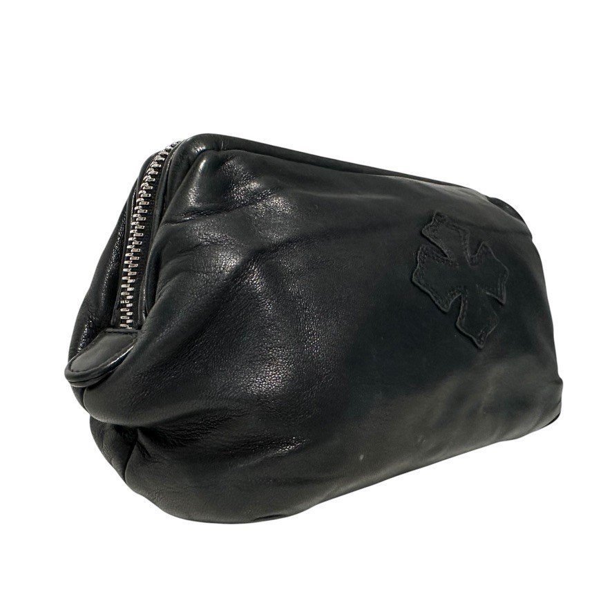 Extremely Rare ◇ Chrome Hearts Cosmetic Pouch, Cross Patch, Round Zip, Dagger image 5