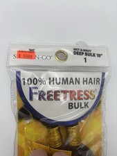 Freetress 100% Human Hair Wet & Wavy Deep Bulk Hair Extension 18" Color 1