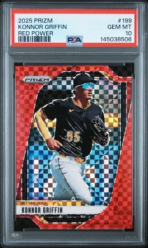 2025 PANINI PRIZM KONNOR GRIFFIN RED POWER #/99 #199 PSA 10 GEM MINT RC