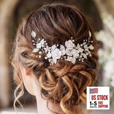 Flower Bride Wedding Hair Vine Pearl Bridal Hair 1 Count Pack of 1 Silver