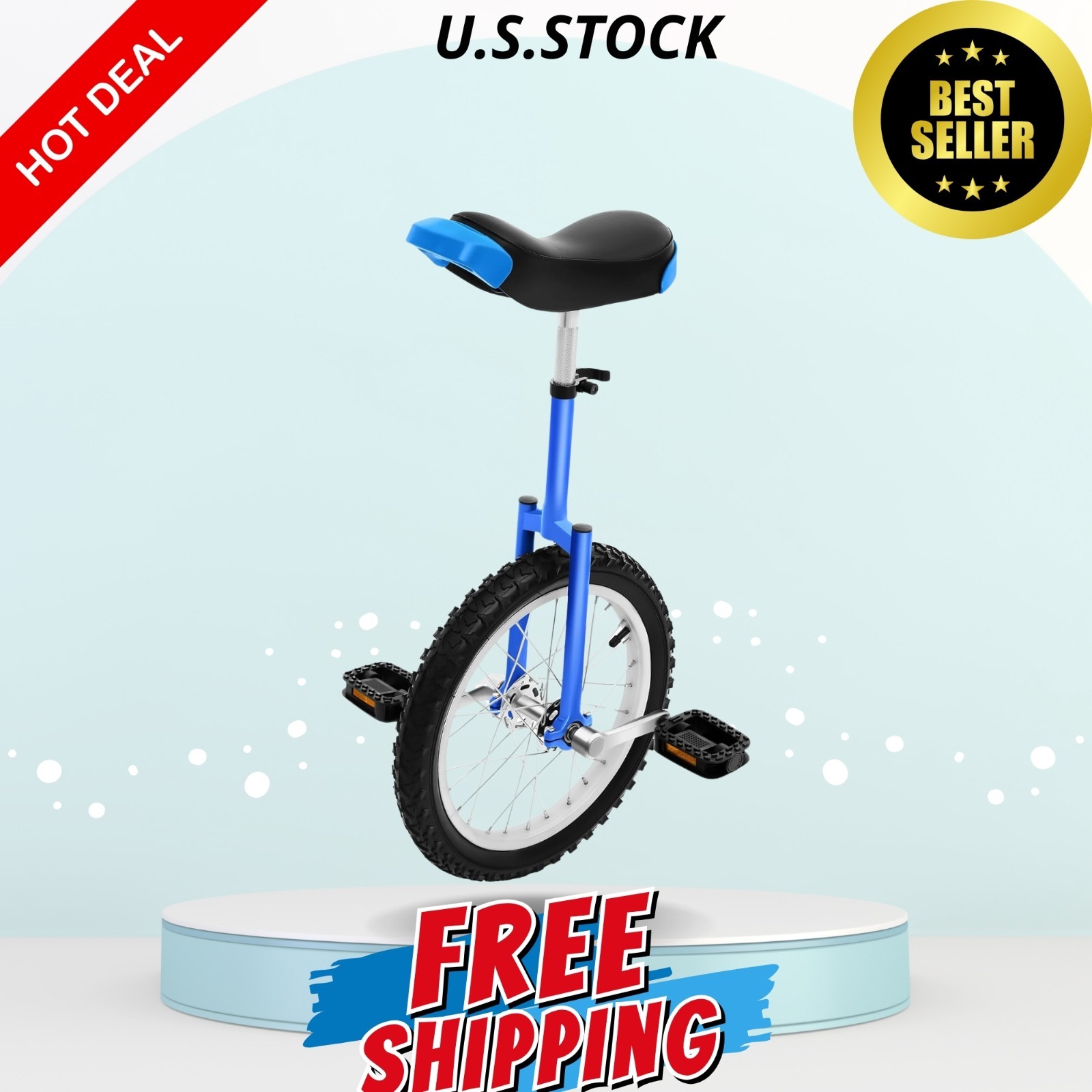 16 Inch Wheel Unicycle Adjustable Height One Wheel Balance Exercise Bike