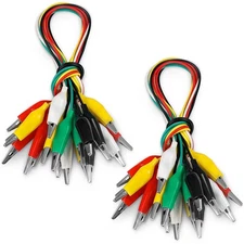 20 PCS Alligator Clips Electrical, 5-Color 21.5inch Test Leads with Alligator Cl