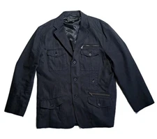 INC International Concepts Men's Sz XL Black Trucker Jacket Denim Outwear Black 