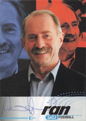 Werner Hansch, original autograph, old autograph card, including ''SAT 1 Ran football''