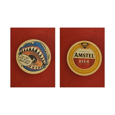 Amstel Hai, zet hier je Glas maar neer Brauerei Bierdeckel Bier