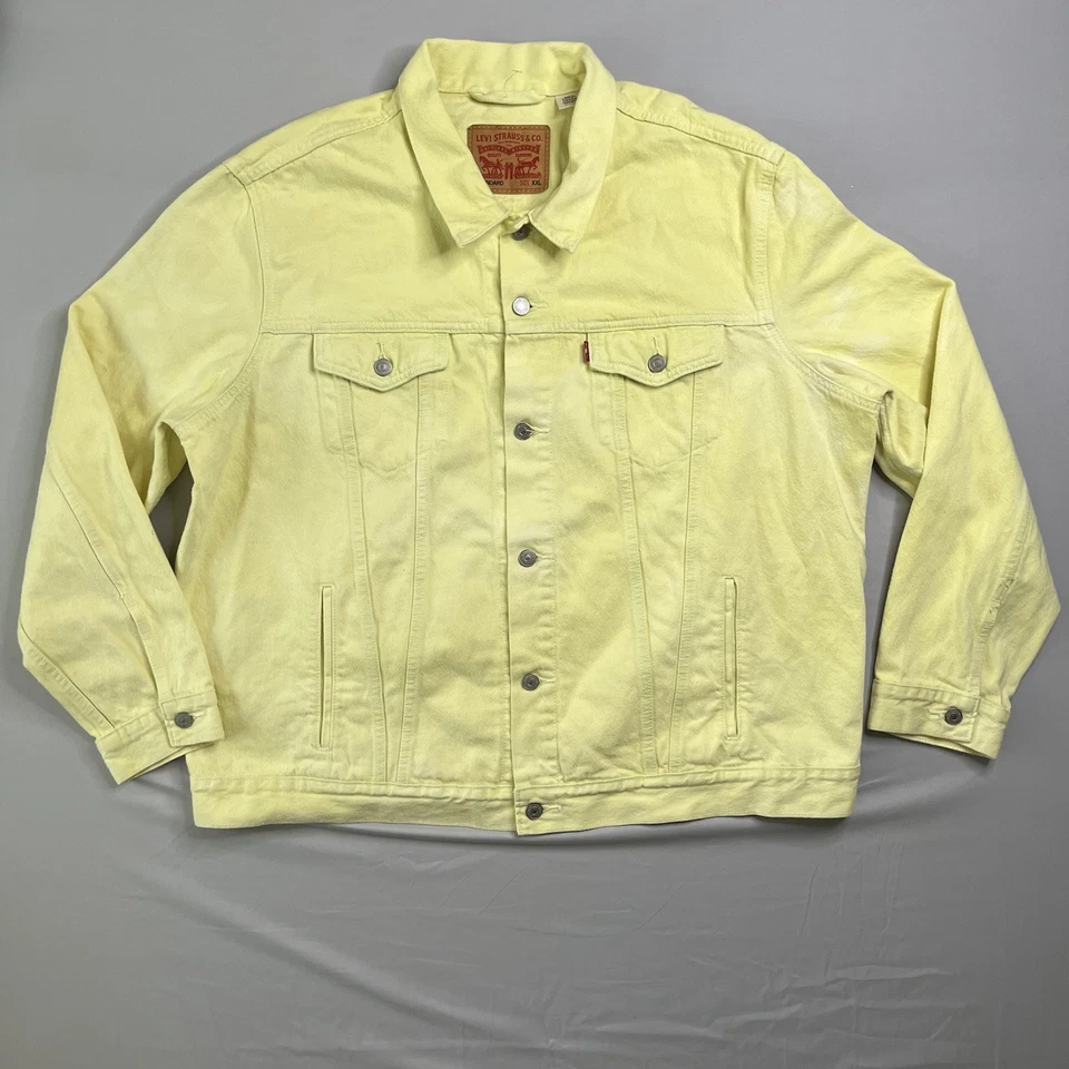 Conjunto de chaqueta y jeans Levi’s Denim para hombre 2XL 36x32 camionero amarillo mono clásico Foto 2 de 4