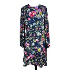 J.Crew Lined Flouncy Dress 8 M Painted Floral Fit Flare Whimsigoth Cottagecore