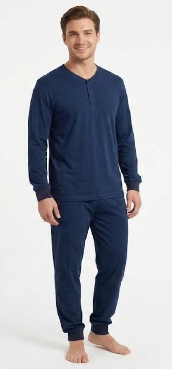 Pigiama Donna Cotone Completo da da a Maniche Lunghe in Due Pezzi con Stampa Scozzese con Bottoni sul Risvolto Casual da Donna Pigiami X Famiglie Invernali Set Couple Pigiama (Blue, M