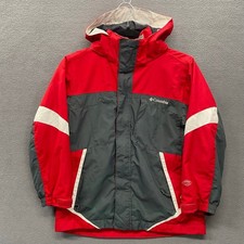 Columbia Bugaboo Winter Jacket Kids 8 Omni Tech Waterproof Shell Red Grey