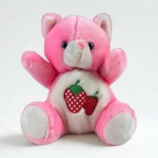 Vintage Rose's Stores Strawberry Plush Cat Pink 9 Inch Kawaii Kitschy Toy