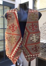 Vintage kilim rug and denim vest