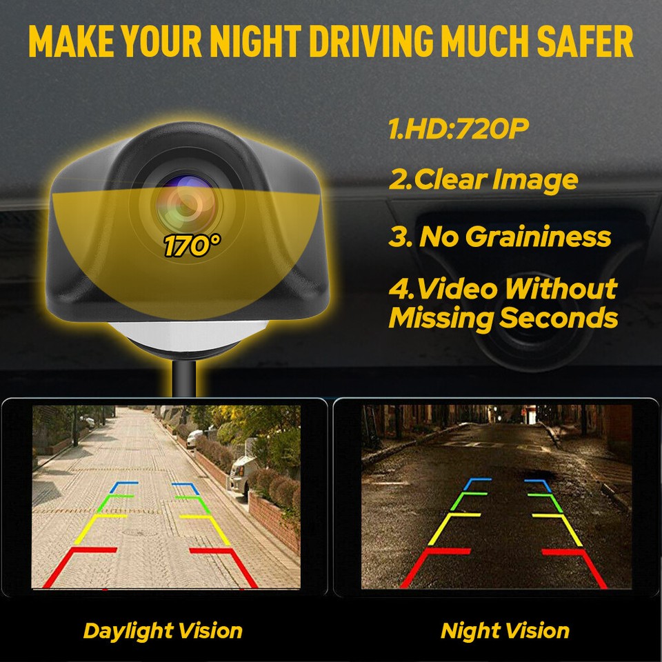 Car Rear View Reverse Camera Parking Backup Cam HD Night Vision ...