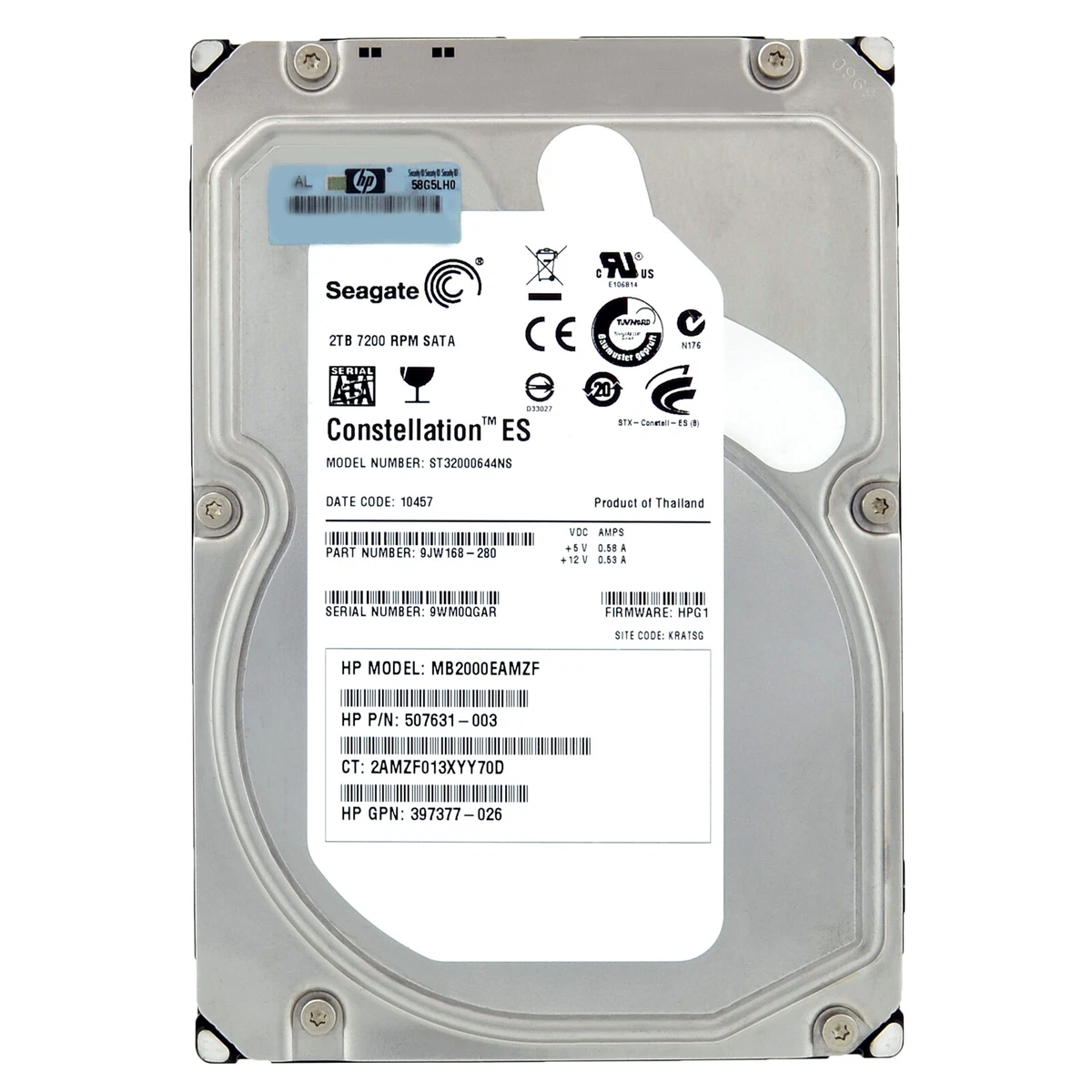 Festplatte HP 2TB MB2000EAMZF 7200U/min 64MB Sata II 3,5