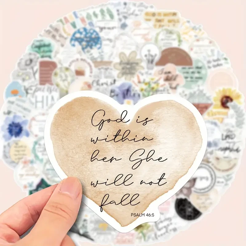 100 PIEZAS Pegatinas Bíblicas Cristianas - Calcomanías de Vinilo Impermeables para Botella de Agua Foto 3 de 4