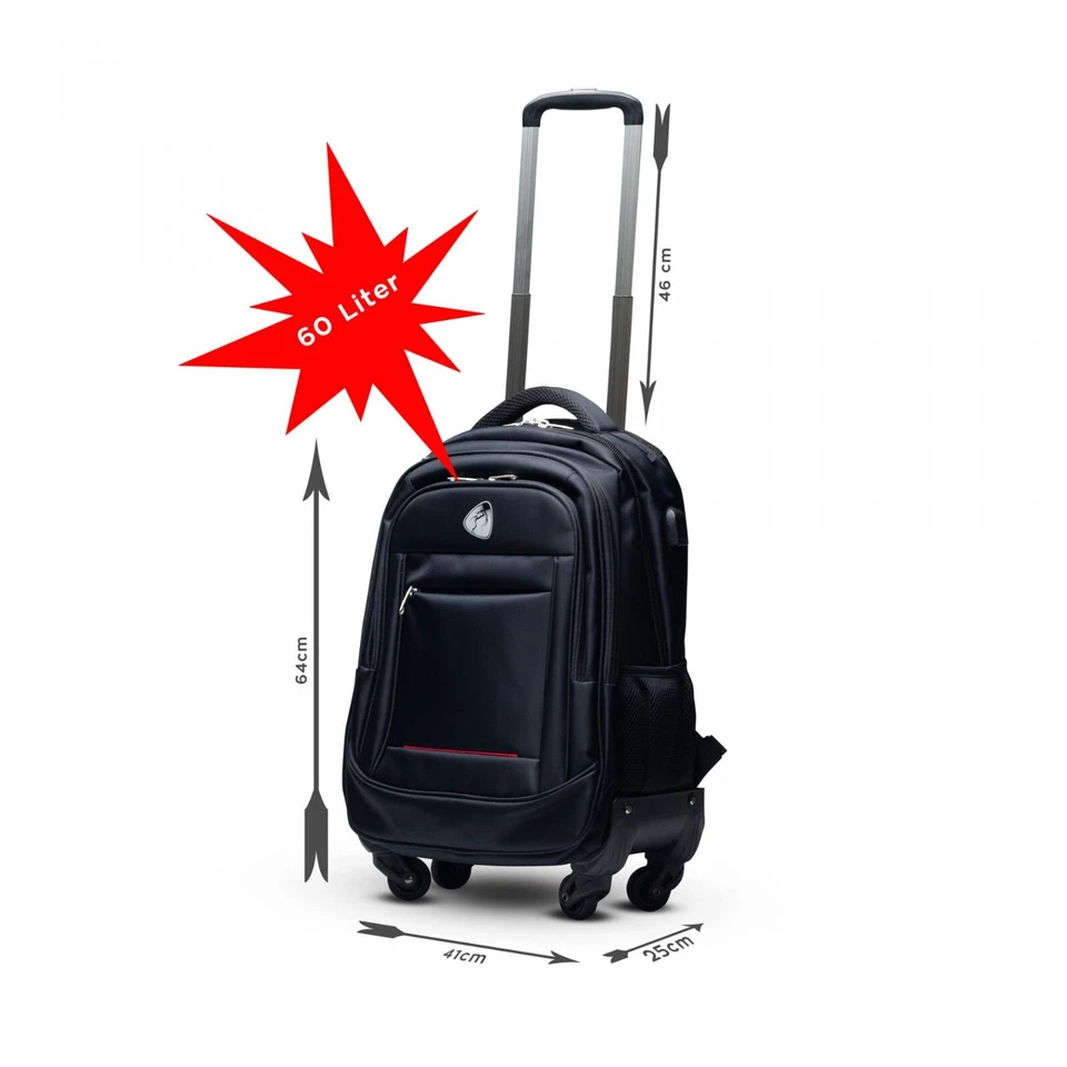 Blitzer Businessrucksack mit Trolley Rucksack Laptoprucksack Koffer - Bild 3 von 4