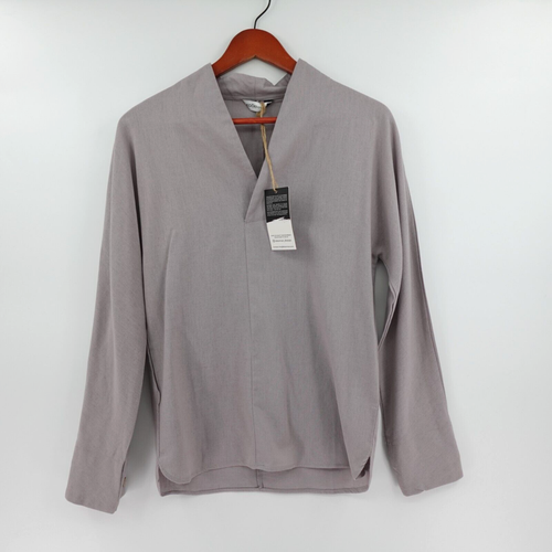 Kidoriman Shinu Shirt Mens XS Gray Linen Blend Japanese Minimalist Casual