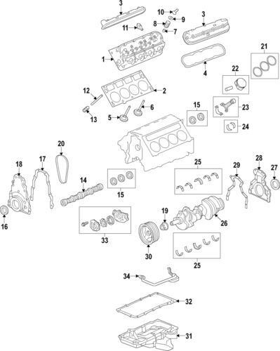 Anillo de pistón para GM Cadillac Chevrolet Escalade Suburban 2015-2022 (N/P 12687779)