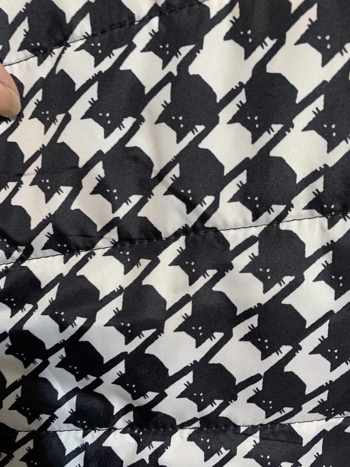 2X Puffer Vest Jason Maxwell Cat Print Houndstooth Zip Up EUC - Image 3 of 4