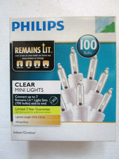 Philips Mini Lights 100 Clear White String Light 33 Ft Corded Power NEW