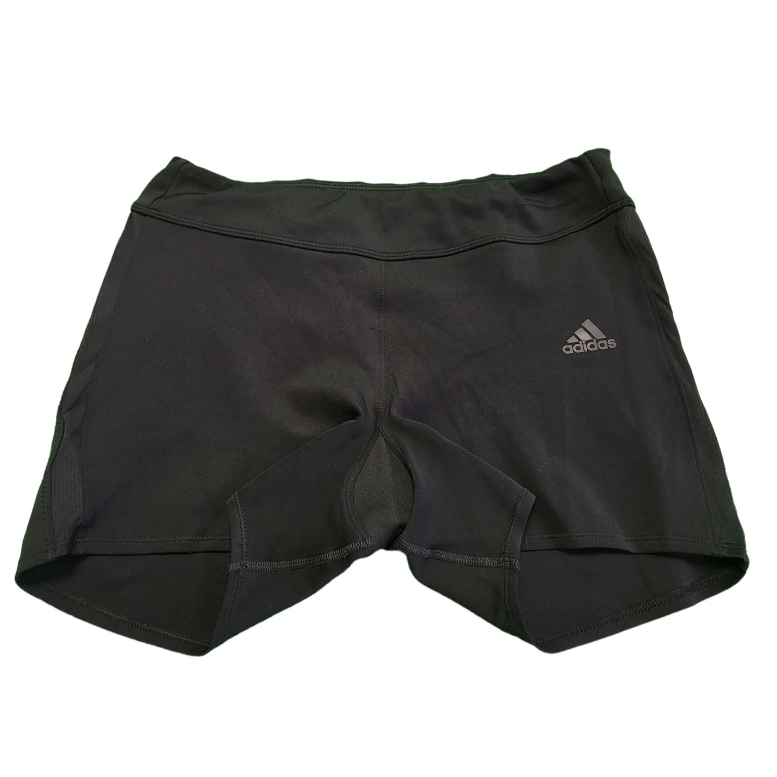 Xx585 Pantaloncini Sportivi Donna Adidas Nero Con Coulisse Palestra Uk S 8 W26