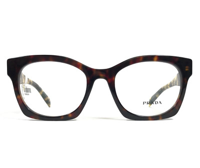 Prada Eyeglasses Frames VPRA05 17N-1O1 Dark Tortoise Blue Cat Eye 52-20-140