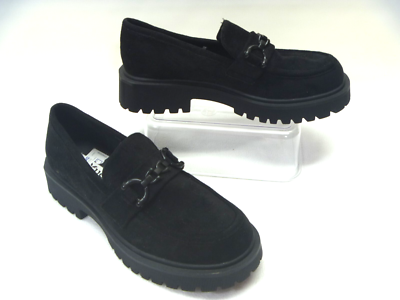 MUDD Shoes Womens Size 8.5 Chunky Black Suede Loafers Black Buckle Accent SlipOn | eBay MUDD Shoes Womens Size 8.5 Chunky Black Suede Loafers Black Buckle Accent SlipOn | eBay