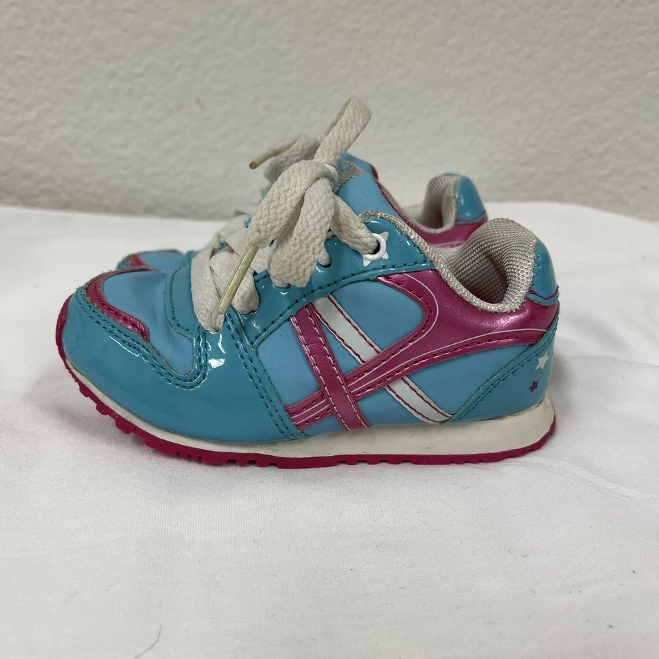 Zapatos para niños pequeños de Circo talla 7 rosa azul con cordones estrellas niñas infantes Foto 2 de 4