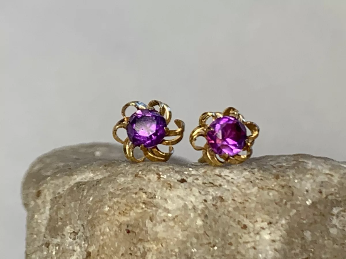 Purple and gold earrings online