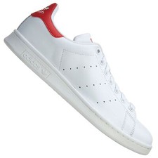 Adidas Originals Stan Smith Pelle Sneaker Da Taglie Forti M20326 Bianco Rosso