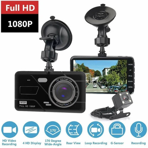 4" 1080P Dual Dash Cam Front and Rear View Car Recorder Camera Night Vision UK - Picture 3 of 13