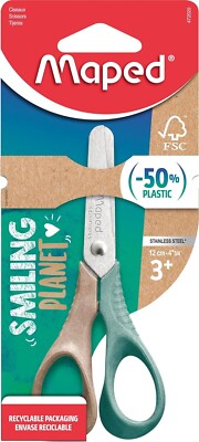 Maped Bastelschere 12 cm Lächelndes Planet Vivo 3D Griff Für Linkshänder