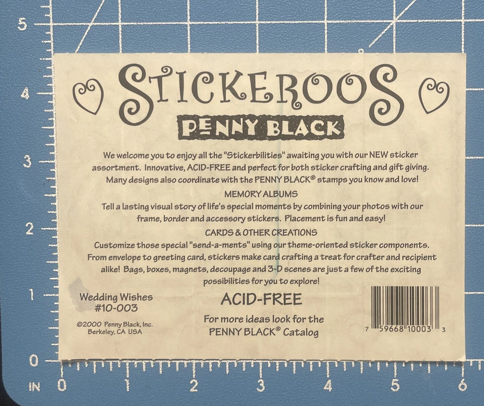 De colección Raro Penny Negro "DESEOS DE BODA"~Pastel~PALOMAS~Corazones~FLOR~Marco~Esquinas~ Foto 2 de 2