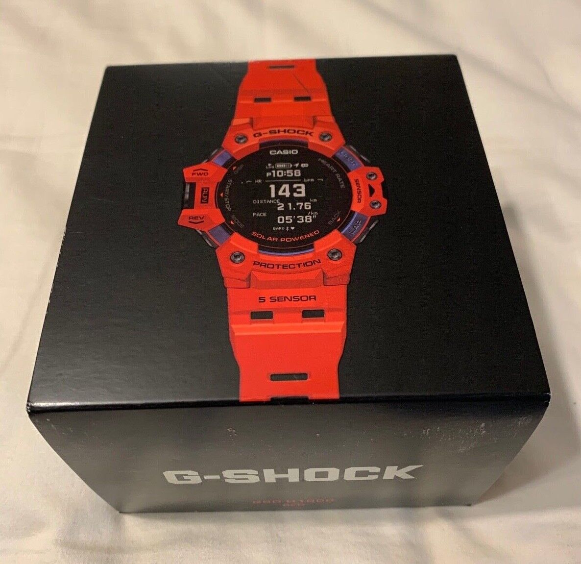 G-SHOCK G-SQUAD 55 mm Black Resin Case with Red Resin Strap Wristwatch