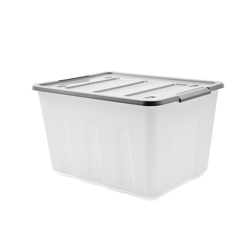 Large Storage Box Heavy Duty Plastic Tub Stackable Lid Organiser Containers Box - Picture 15 of 22