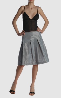 CHARLOTT silver grey silk skirt women's pure silk grey silver 42 IT NWOT