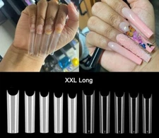 XXL C Curve Half Cover French Artificial False Fake Nail Tips -100/200Pcs-Jargod
