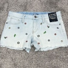 Art Class Blue Jean Shorts with Distressed Hem ZS XL 14 