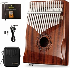 17-Key Kalimba with Built-in Pickup & 6.35mm Interface Wood Electric Thumb Piano