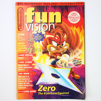 Nintendo Funvision Magazin Heft 3 / 95 1995 März Zero the Kamikaze Squirrel