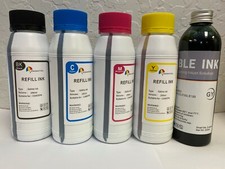 5 Packs Edible Ink Refill Kit for Canon Epson Printers 5x250ml BK,C,M,Y,GRAY 