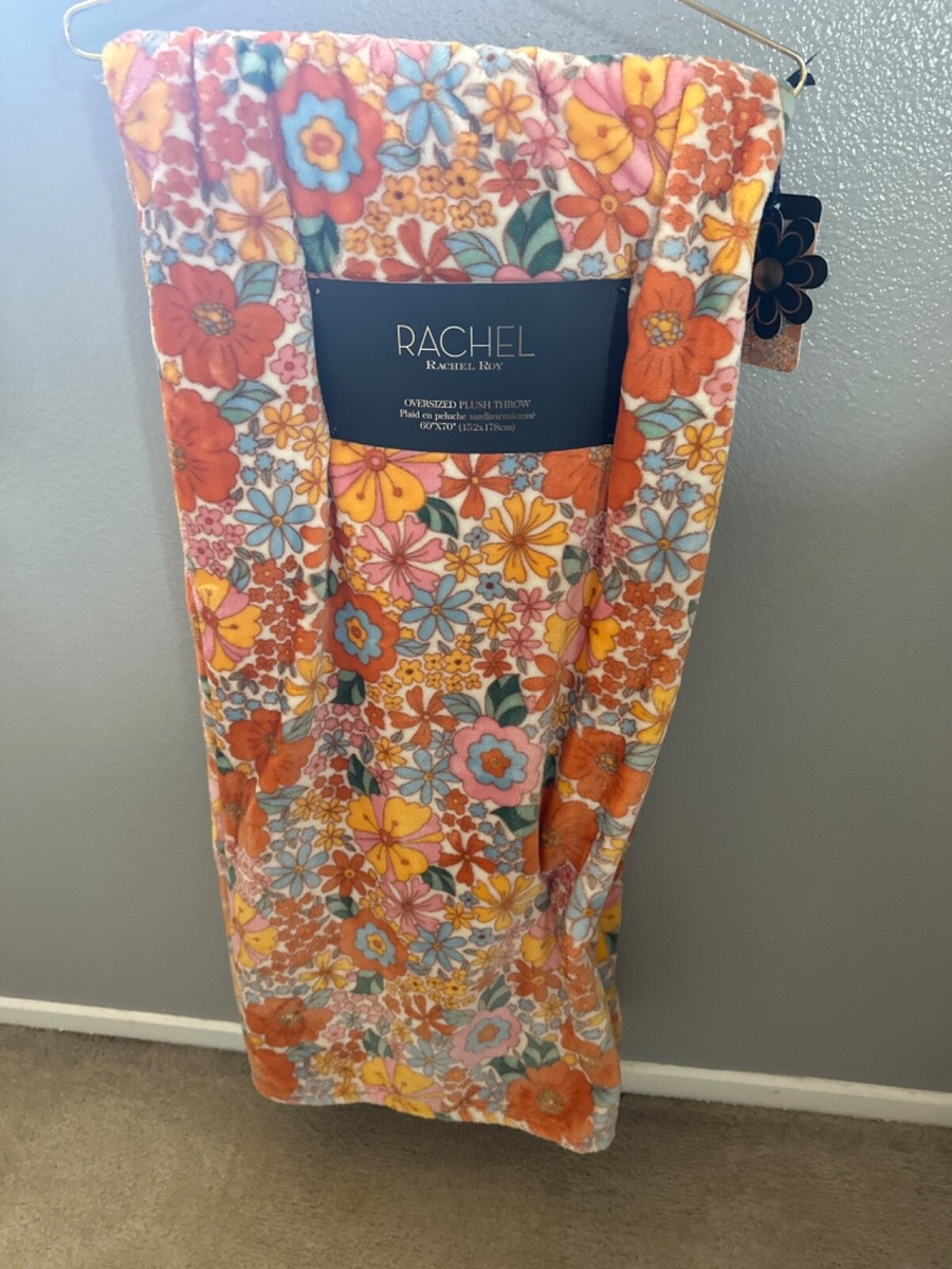 Rachel Roy Floral Plus Soft Plush Oversized 60 x70 Throw Blanket NWT