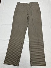 Talbots Womens Houndstooth Black Gold 10 Heritage Dress Pant Polyester Blend