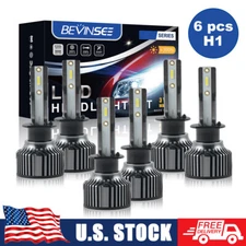 BEVINSEE 6x H1 LED Headlight Fog Lamp Light Bulbs Combo High Low Beam White Kit