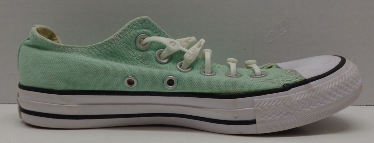 Light Green Converse All-Stars with Hickies ti-free laces, New M5