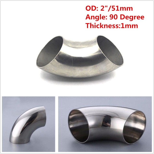 Automotive 2''Inch/51mm Stainless Steel 90 Degree Bend 51mm Elbow